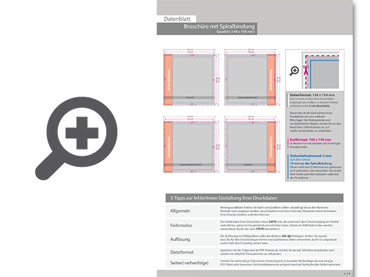 Product Bild brosch__re_mit_metall-spiralbindung__endformat_quadrat_14_8_cm_x_14_8_cm__88-seitig